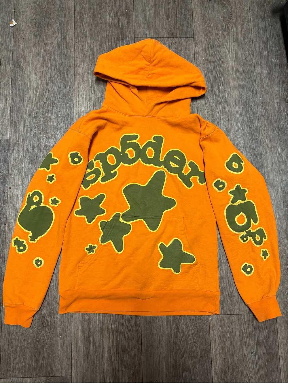 Sp5der beluga “orange” men’s medium hoodie
